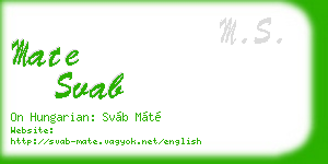 mate svab business card